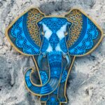 Elephant multi colours Handmade art