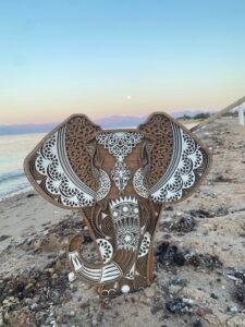 Boho elephant Handmade art - Image 3